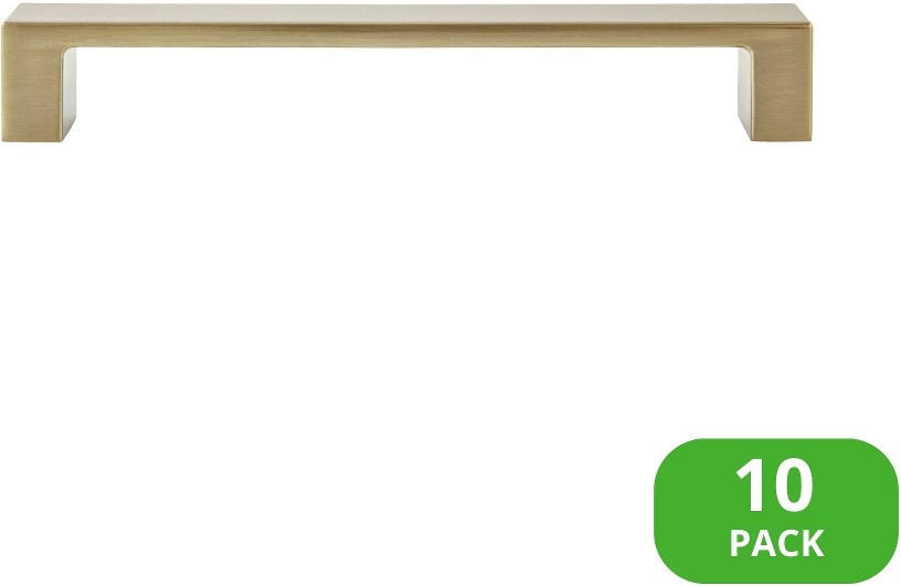 Redmond 5-1/4-in , Satin Brass Rectangular Bar Drawer Pulls 10 -Pack