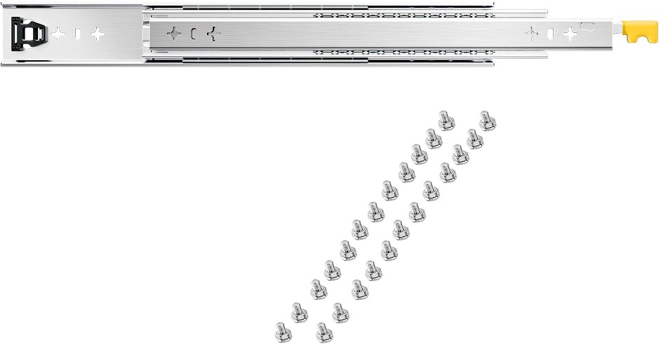 59-in Full extension Soft Close Side Mount Ball bearing 250-lb Load Capacity Heavy Duty Silver Drawer Slide 1 -Pair 2 -Pieces