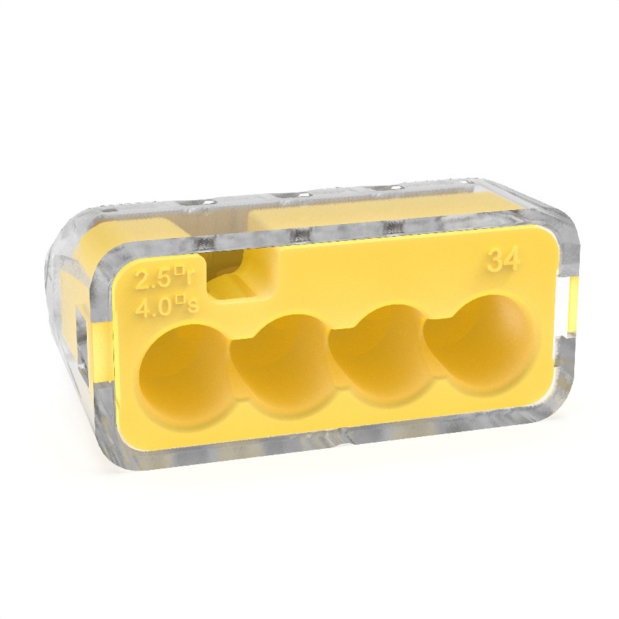 Push-in Wire Connectors 4 Yellow ( 10 -Pack )