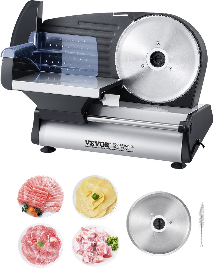 180W 7.5-IN Meat Slicer 95 -Speed Commercial/Residential Food slicer and Meat Slicer with Thickness Control ( Black )