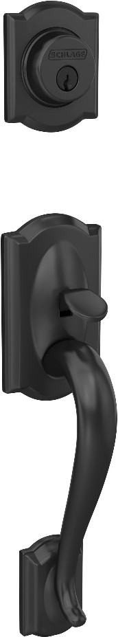 Camelot Matte Black Entry Door Exterior Handle with