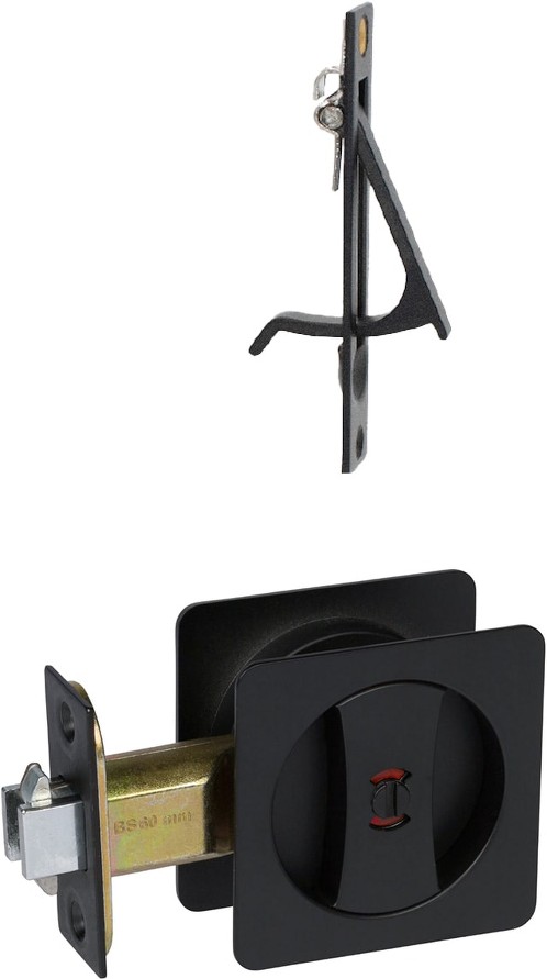 2-in Black Pocket Door Pull