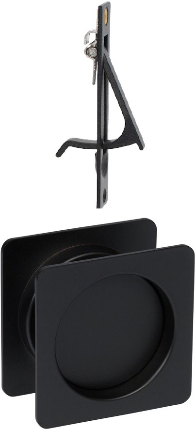 2-in Black Pocket Door Pull