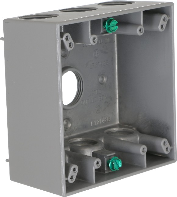 Bell 2 -Gang Aluminum Weatherproof New work/Old work Square Electrical Box