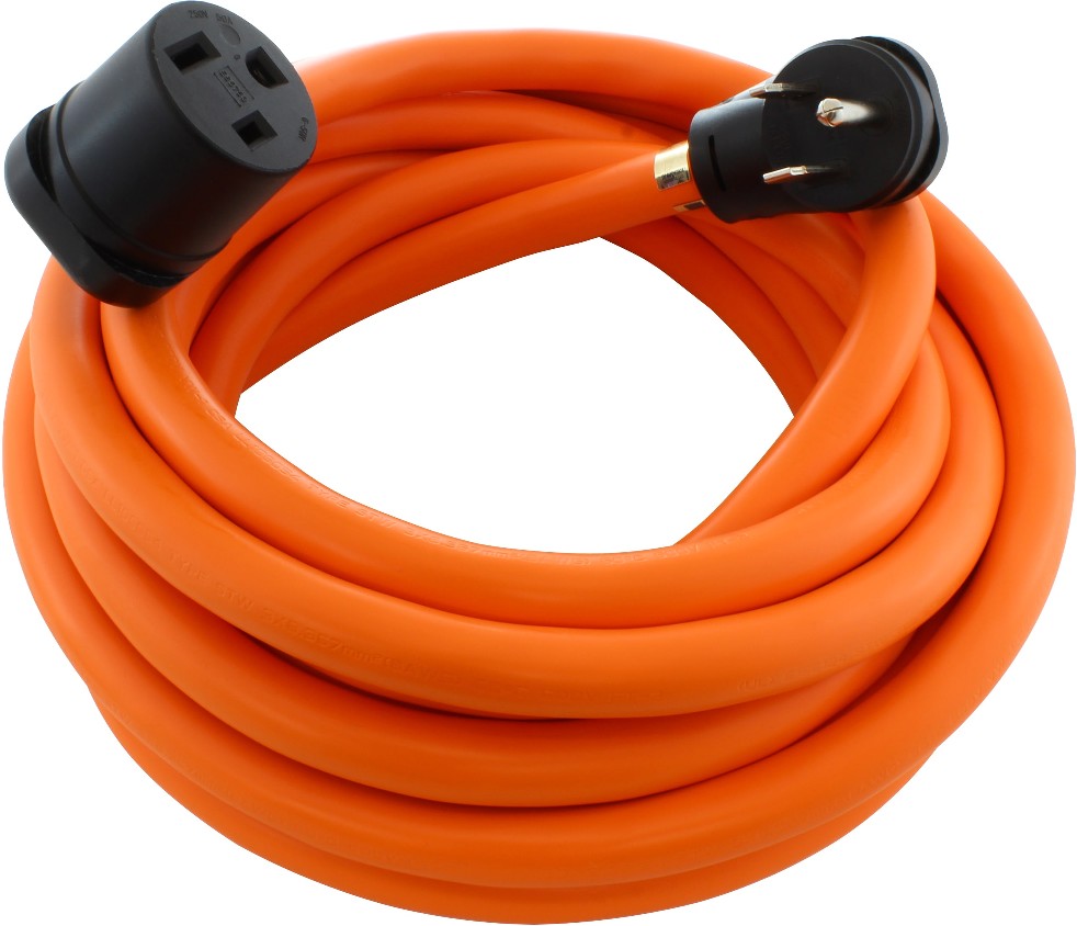 10ft NEMA 6-50 Cord 10-ft 8 / 3 3 Prong Orange Indoor/Outdoor STW Heavy Duty Appliance Extension Cord