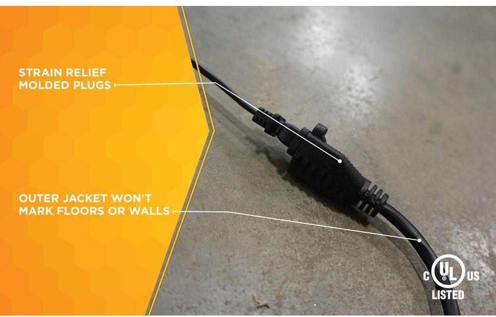 15-ft 16 / 3 3 Prong Black Outdoor SJTW Light Duty General Extension Cord