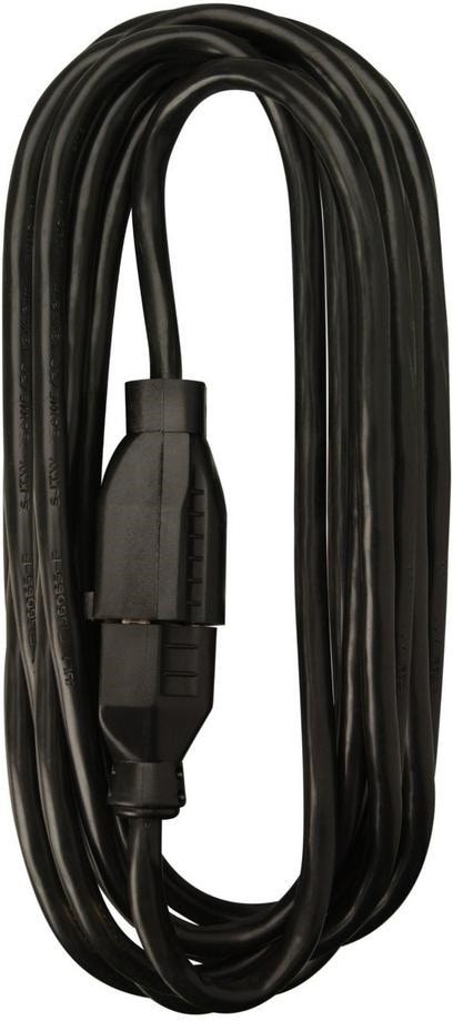 25-ft 16 / 3 3 Prong Black Indoor SJTW Light Duty General Extension Cord