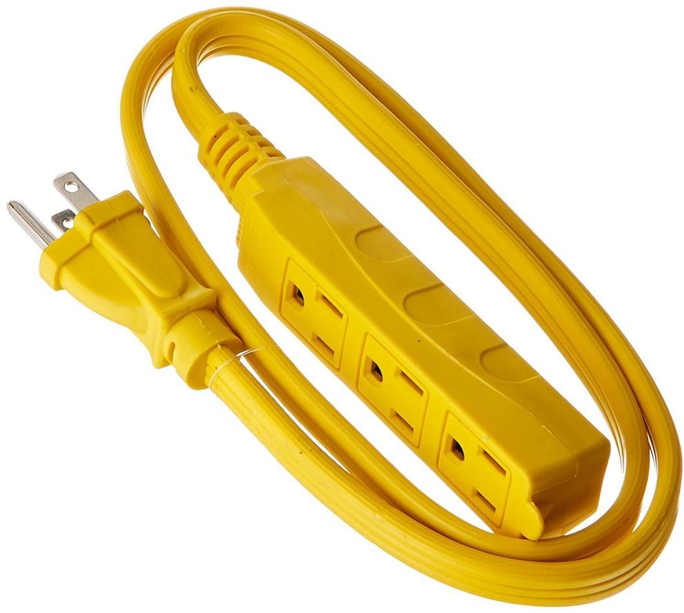 3-ft 14 / 3 2 Prong Yellow Indoor Medium Duty General Extension Cord