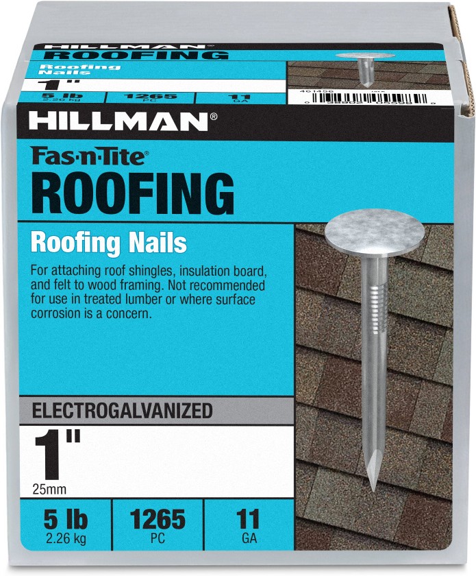 1-in Smooth Shank Electro-galvanized Roofing Nails 1265 -Per Box