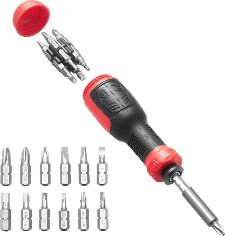 13-Piece Screwdriver Set Magnetic 13 -Piece 8-in Magnetic Multi-Bit Screwdriver Set