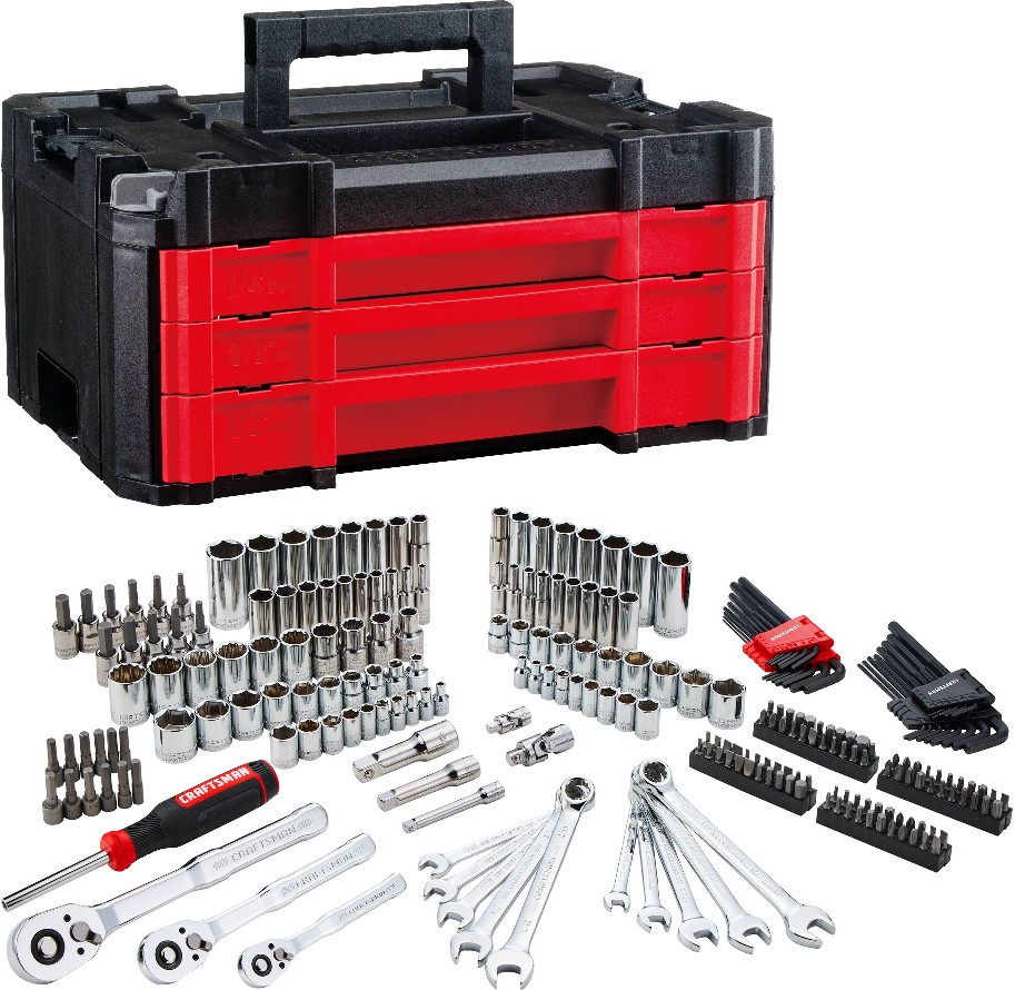 VERSASTACK 230 -Piece Standard (SAE) and Metric Mechanics Tool Set with Hard Case