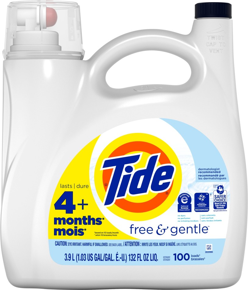 Free and Gentle HE Laundry Detergent 100 Loads 132 -fl oz