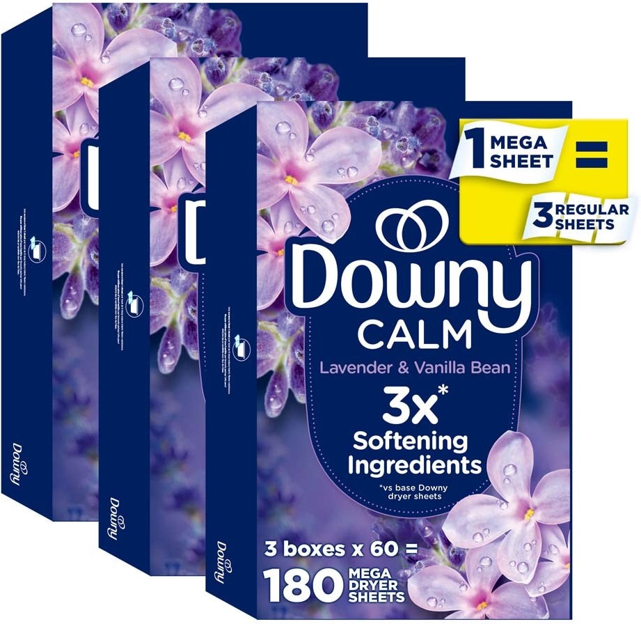 Infusions CALM Lavender and Vanilla Bean Fabric Softener Dryer sheets 180 Loads 180 -Count