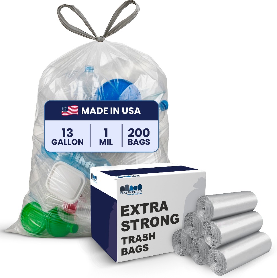 13-Gallon Scent free Clear Indoor Plastic Kitchen Twist Tie Trash Bag 200 -Count