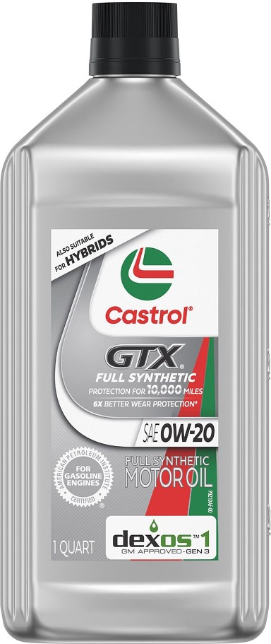 Castrol GTX Full Synthetic 0W-20 Motor Oil, 1 Quart