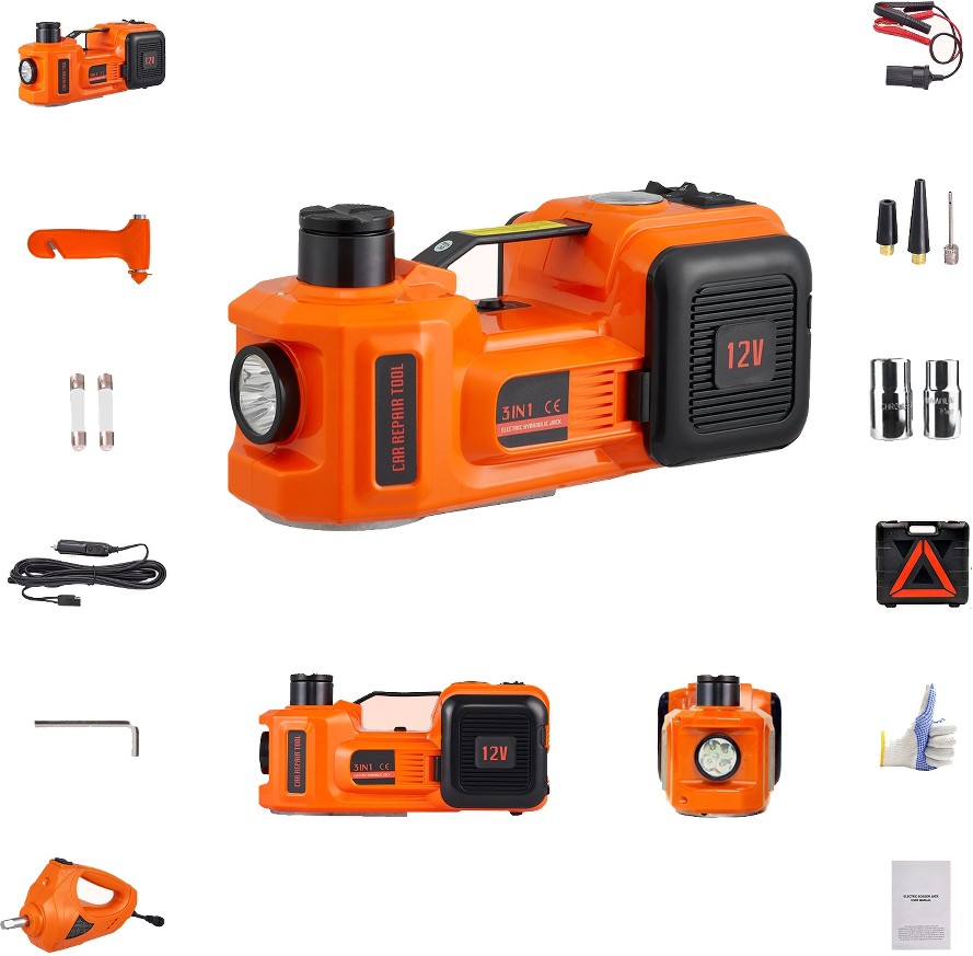 Orange 5-Ton Aluminum/Steel Electric Jack kit