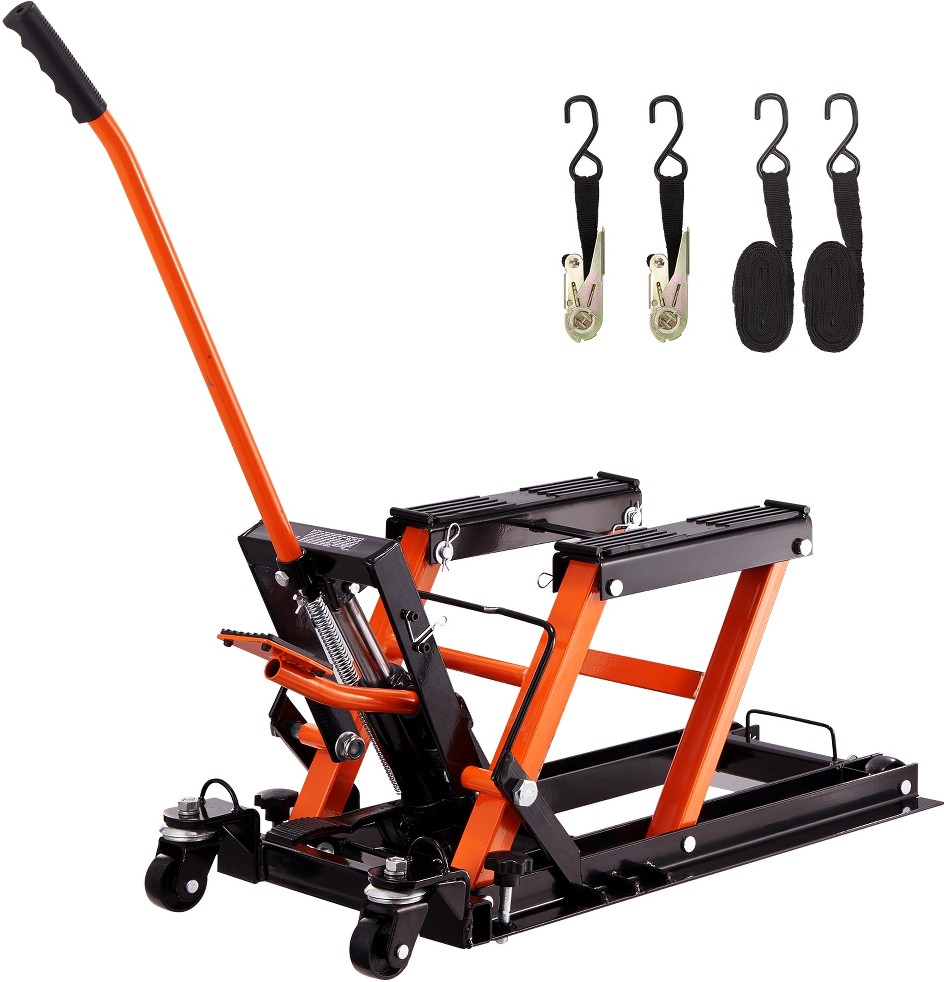 Metallic Hydraulic Bike Lift Stand 1500 LBS Quad Scissor Lift Jack
