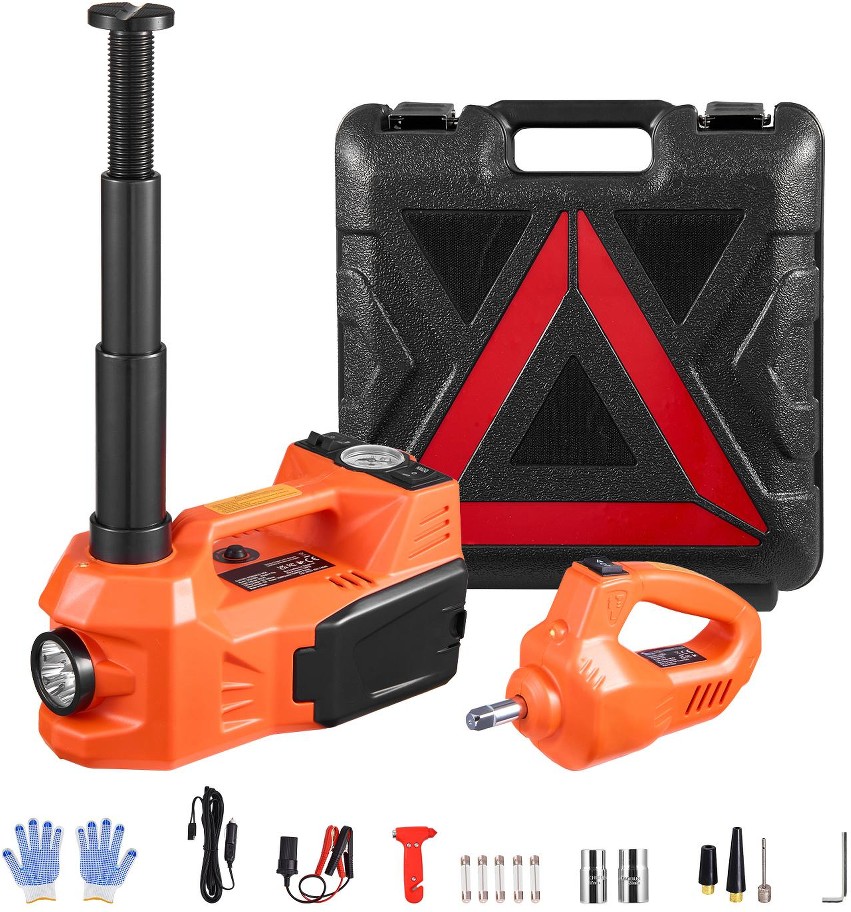 Orange 5-Ton Metal Electric Jack kit