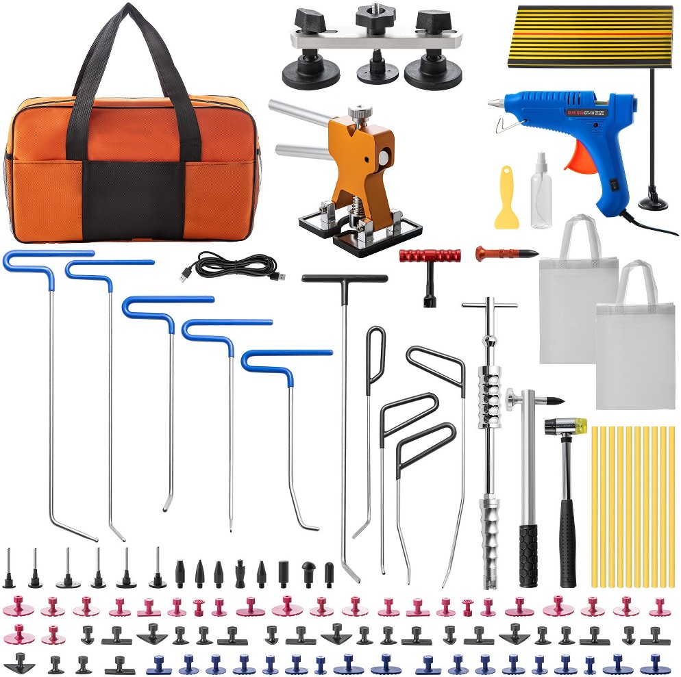 89-piece Paintless Dent Repair Kit. Gold Lifter Puller. Adhesive Dent Tabs. Vehicle Dent Removal For Minor Dents and Door Dings