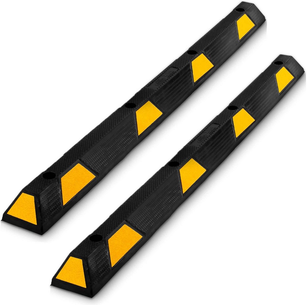 PCRSTP14 72 Inch Car/Truck Vehicle Driveway Parking Wheel Stop Block (2 Pack)