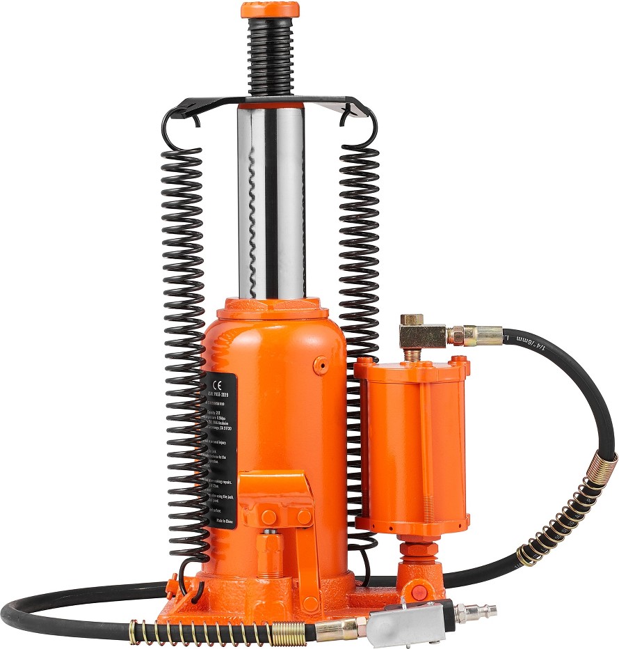 Orange 20-Ton Steel Air/Hydraulic Bottle jack