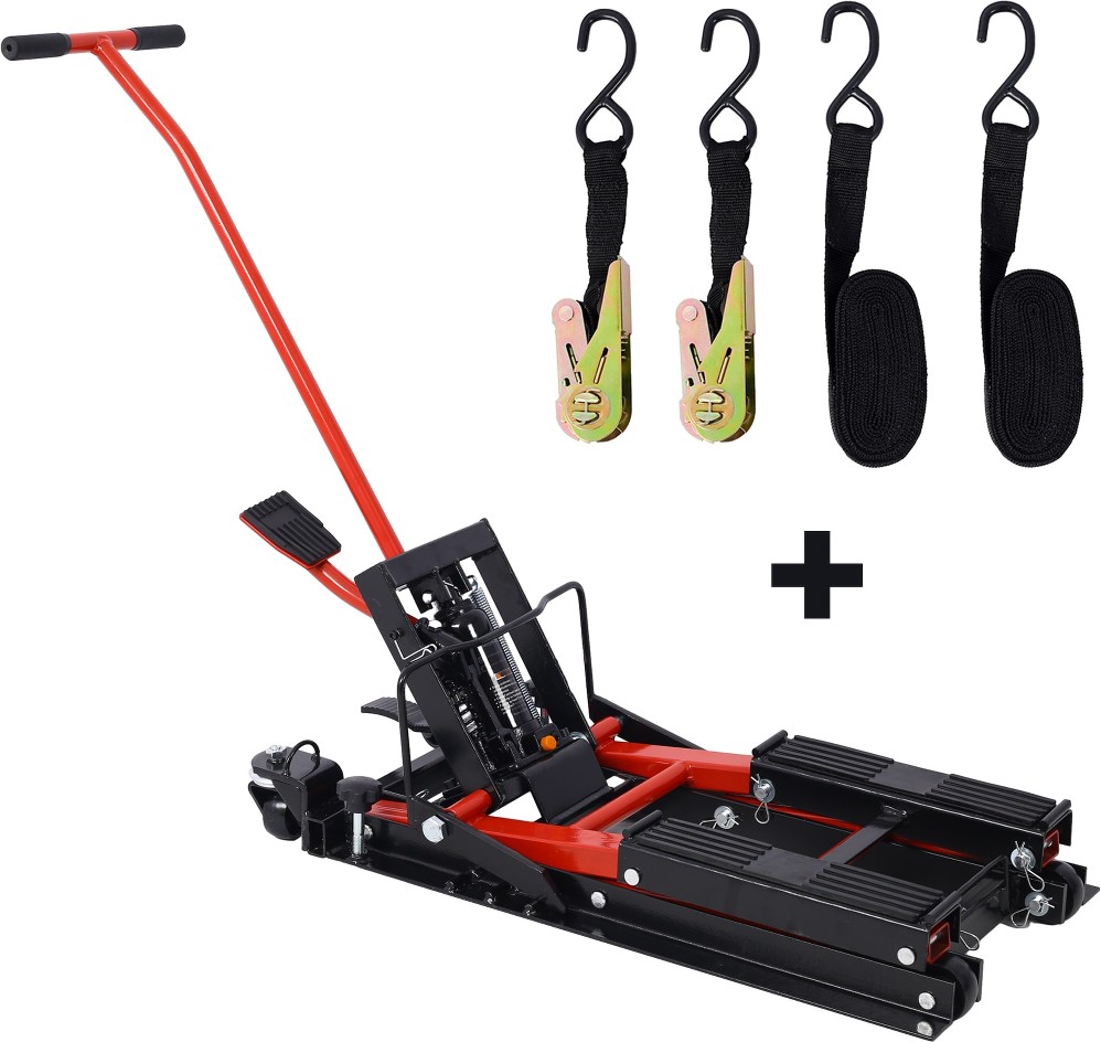 1500 lbs Capacity ATV Scissor Lift Jack Portable Motorcycle Lift Table Hydraulic Foot-Operated Hoist Stand