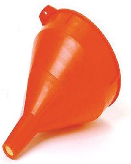 Orange 8-1/2 in. H Plastic 64 oz Funnel with Screen