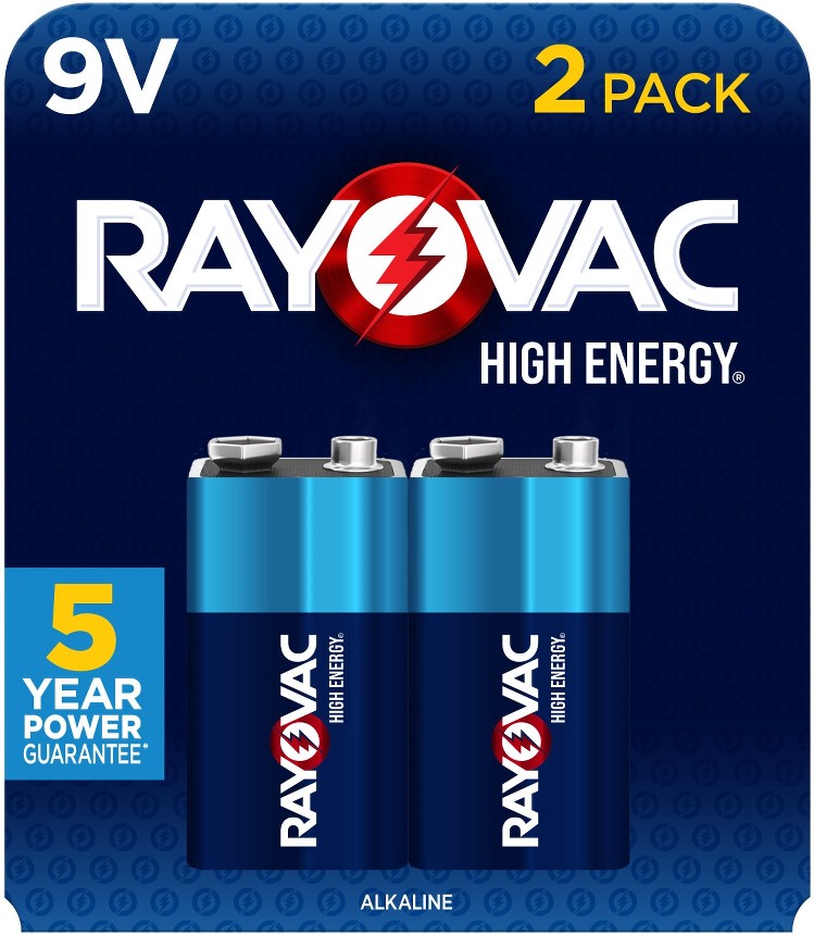 High Energy Alkaline 9-Volt Batteries 2 -Pack