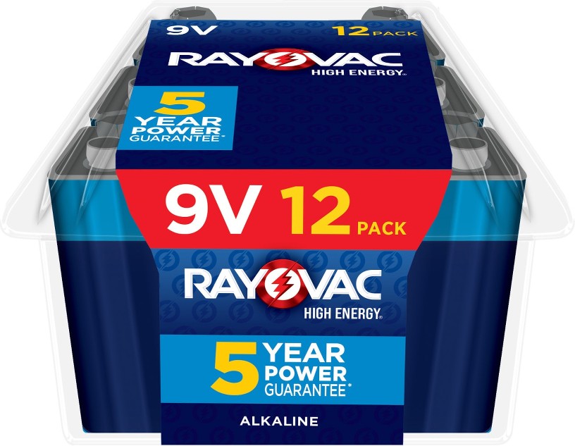 High Energy Alkaline 9-Volt Batteries 12 -Pack