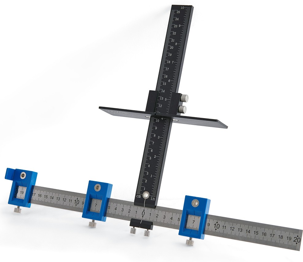 Cabinet Hardware Jig Blue Aluminum Alloy + SUS Mounting template