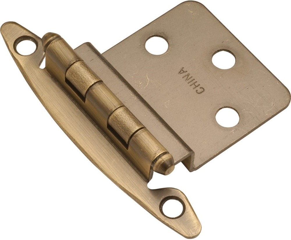 170-Degree 3/8-in Inset Flush Surface Antique Brass Cabinet Hinge , 1 Pairs ( 2 -Pieces)