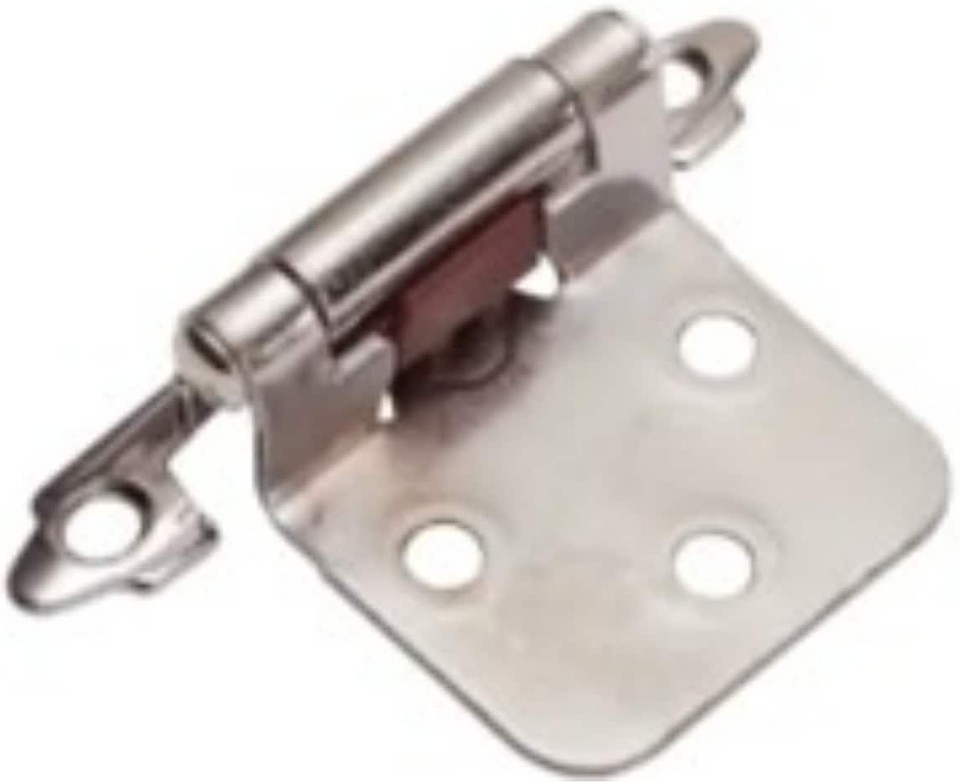 110-Degree Half Overlay Overlay Surface Self-Closing Soft Close Satin Nickel Cabinet Hinge , 1 Pairs ( 2 -Pieces)