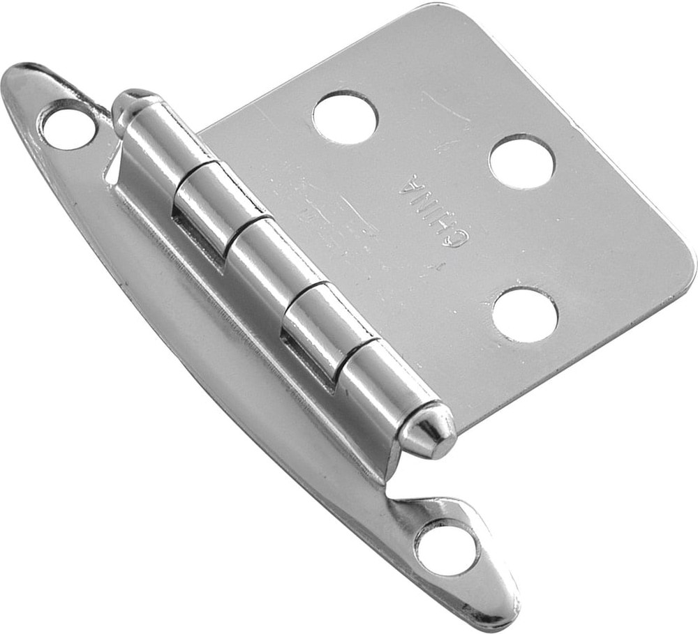 170-Degree Adjustable Overlay Flush Surface Chrome Cabinet Hinge , 1 Pairs ( 2 -Pieces)