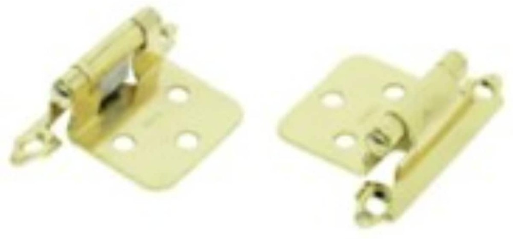 110-Degree Overlay Surface Self-Closing Soft Close Satin Brass Cabinet Hinge , 1 Pairs ( 2 -Pieces)