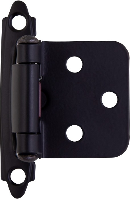 180-Degree Adjustable Overlay Semi-concealed Self-Closing Matte Black Cabinet Hinge , 5 Pairs ( 10 -Pieces)