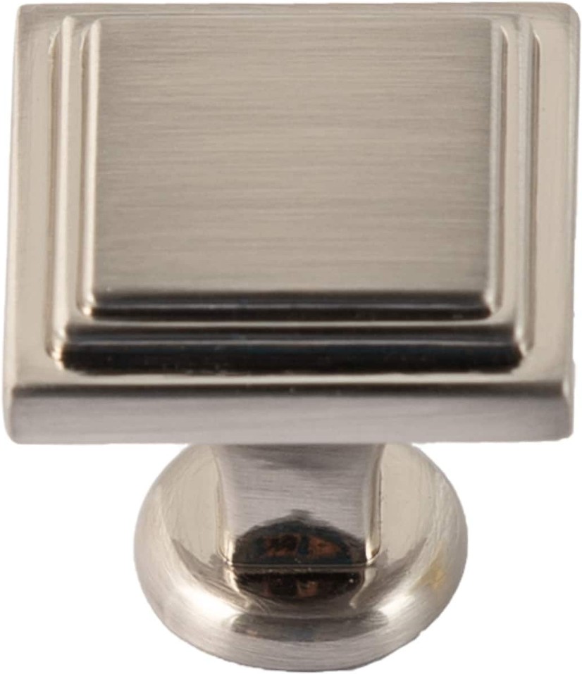 HW448XXX 15/16-in Brushed Nickel Square Classic Cabinet Knob