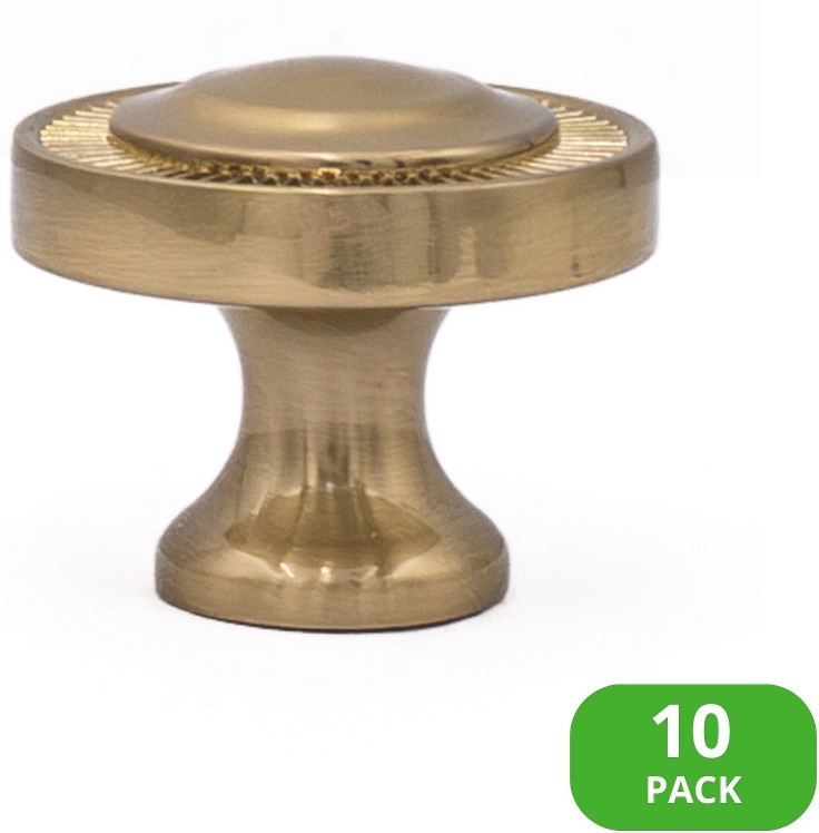 Minted 1-1/2-in Satin Brass Round Transitional Cabinet Knob 10 -Pack