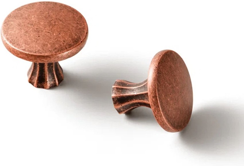 1-2/5-in Antique Copper Round Classic Cabinet Knob 6 -Pack