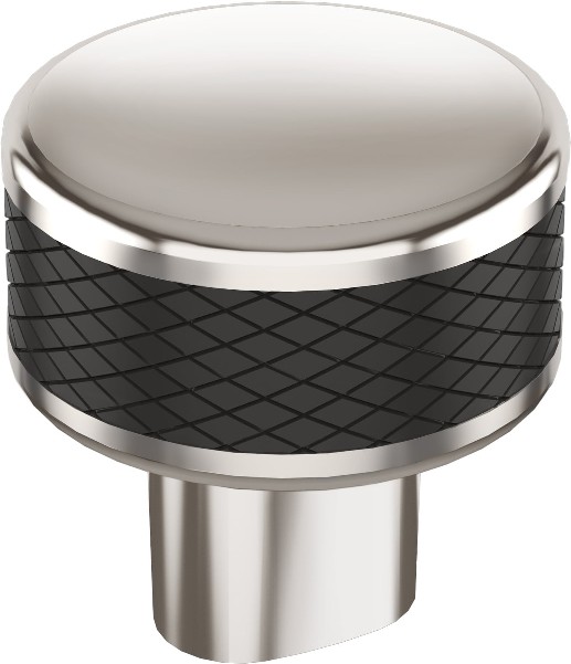 Esquire 1-1/4-in Polished Nickel/Black Bronze Round Contemporary Cabinet Knob