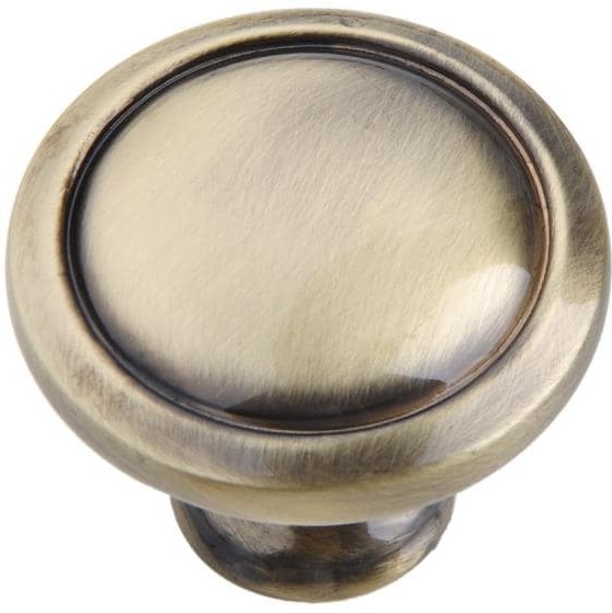 HW327XXX 1-1/5-in Antique Brass Mushroom Classic Cabinet Knob