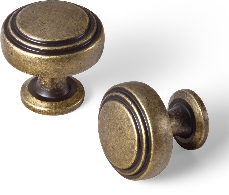 1-1/5-in Antique Brass Mushroom Classic Cabinet Knob 6 -Pack