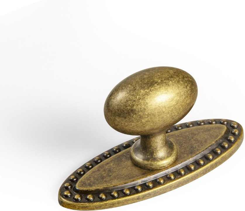 1-2/5-in Antique Brass Oval Classic Cabinet Knob 6 -Pack