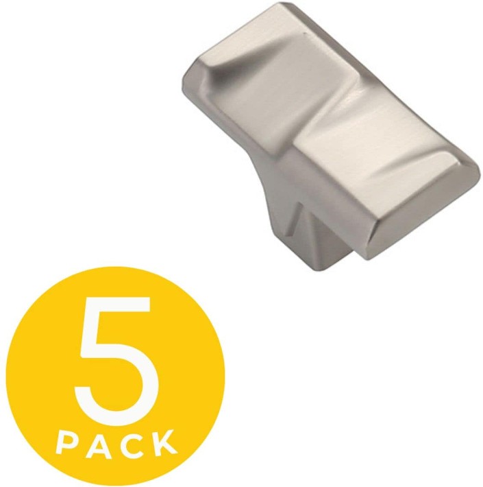 Geiger 1-in Satin Nickel Rectangular Modern Cabinet Knob 5 -Pack