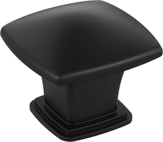 Garfield 1-3/16-in Matte Black Square Traditional Cabinet Knob