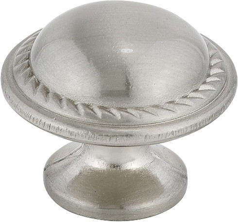 Mricourt 1-1/8-in Brushed Nickel Round Traditional Cabinet Knob
