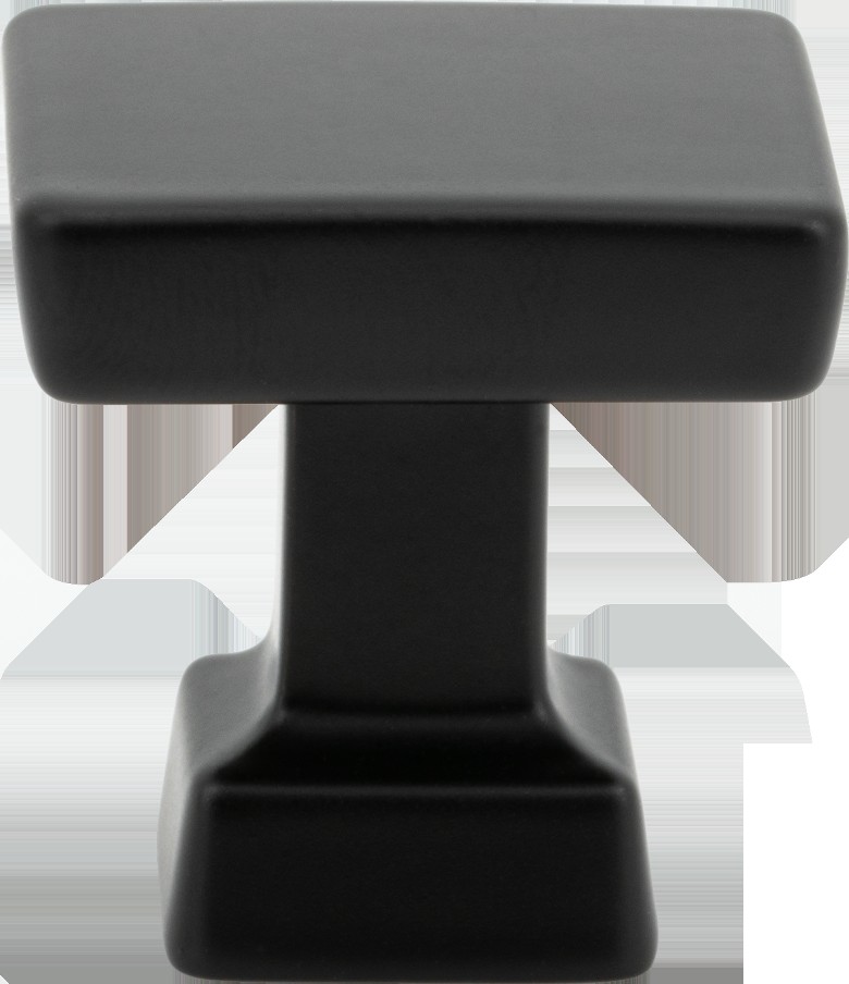 Series No. 3, 1-1/8-in Matte Black Square Traditional Cabinet Knob