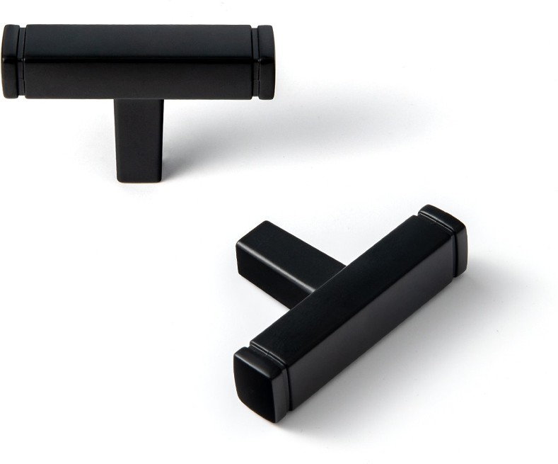 1-4/5-in Matte Black Bar Modern Cabinet Knob 6 -Pack