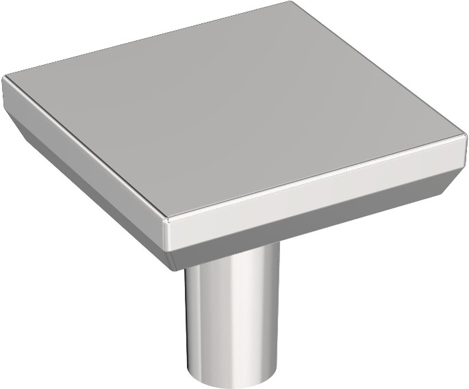 Chamfered Edge 1-1/16-in Polished Chrome Square Contemporary Cabinet Knob