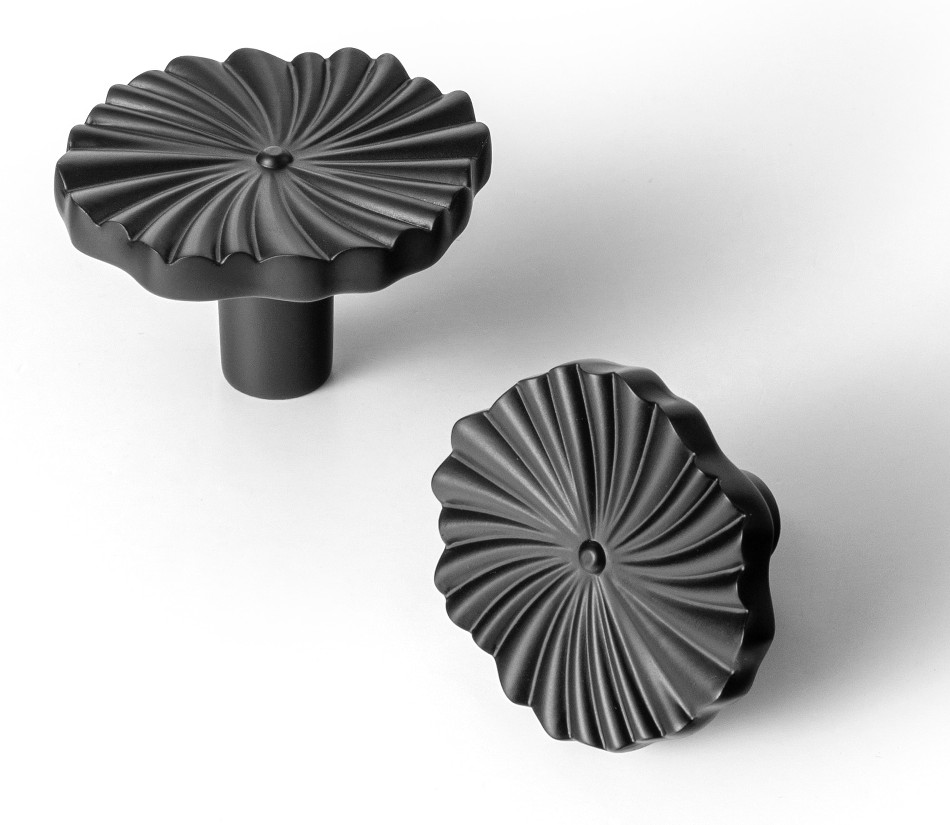 1-2/5-in Matte Black Novelty Modern Cabinet Knob 6 -Pack