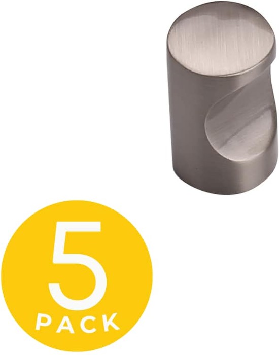Lunar 1-in Satin Nickel Round Modern Cabinet Knob 5 -Pack